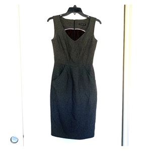 Grey Sheeth Dress with High Waist Seam